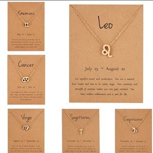 Leo astrological sign gold necklace
